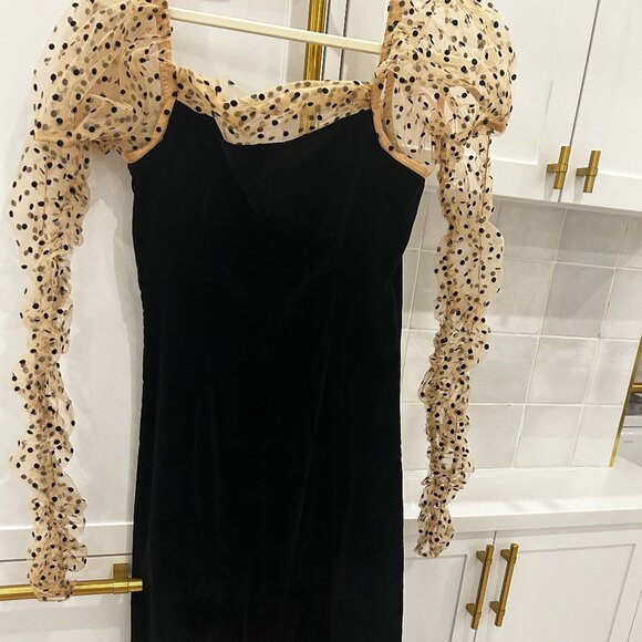 Doen black velvet dress size S - Picture 2 of 3